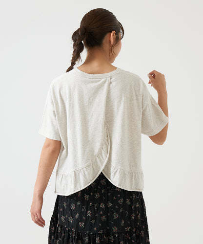 Ruffled Hem Back Design Pullover