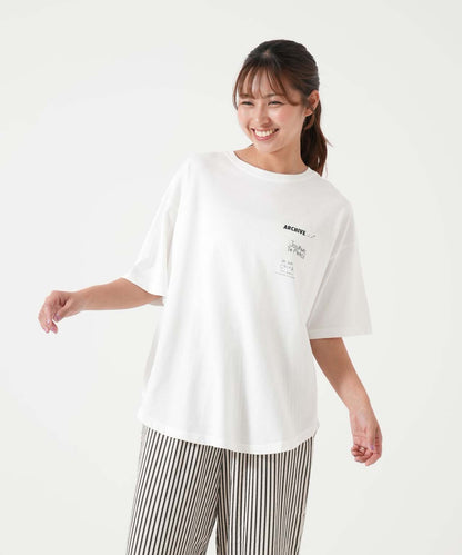 ランダムフォントバックプリントチュニック