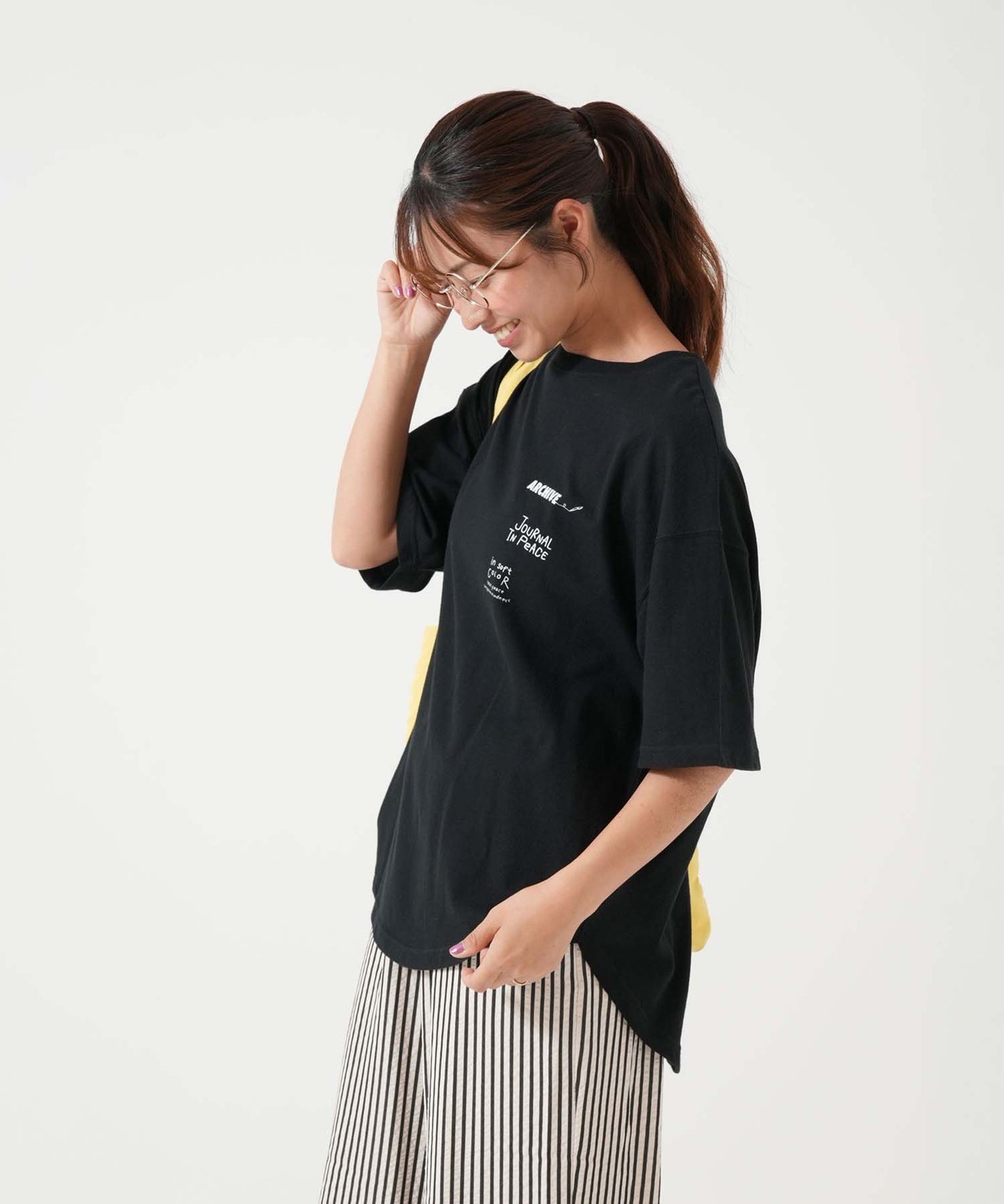 ランダムフォントバックプリントチュニック