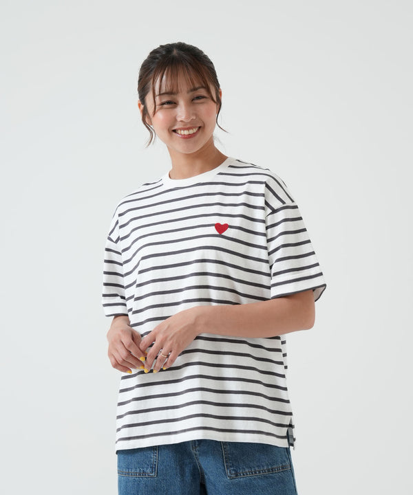 ハート刺繍Tシャツ