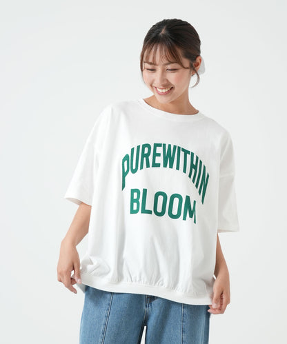 裾ギャザーカレッジTEE