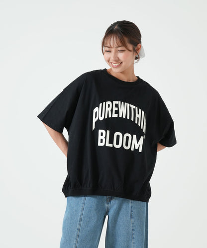裾ギャザーカレッジTEE