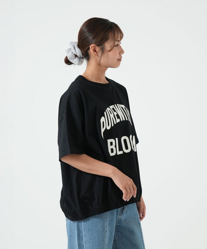 裾ギャザーカレッジTEE
