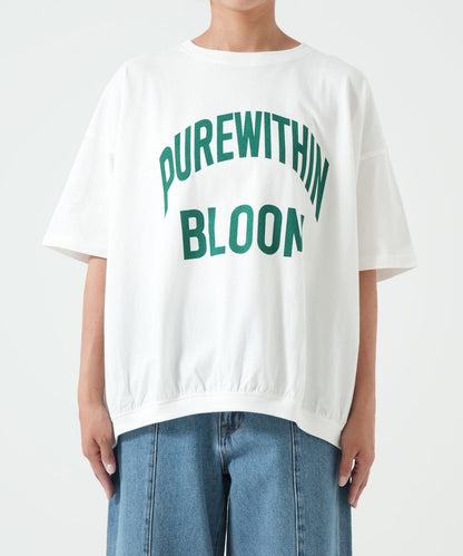 裾ギャザーカレッジTEE