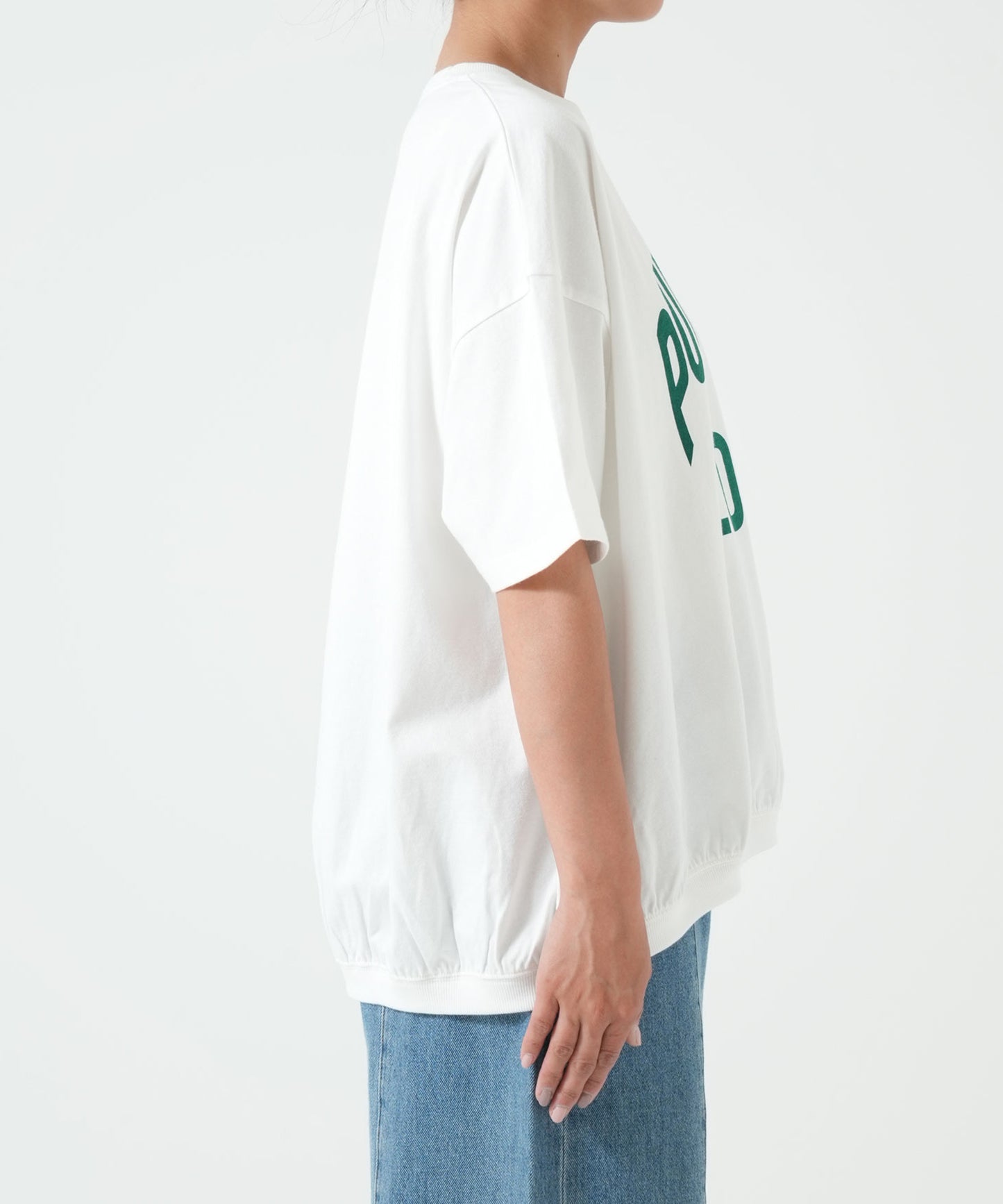 裾ギャザーカレッジTEE