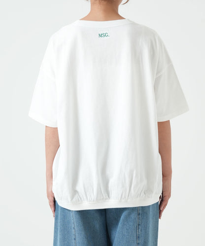 裾ギャザーカレッジTEE