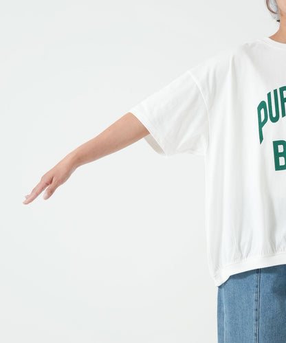 裾ギャザーカレッジTEE