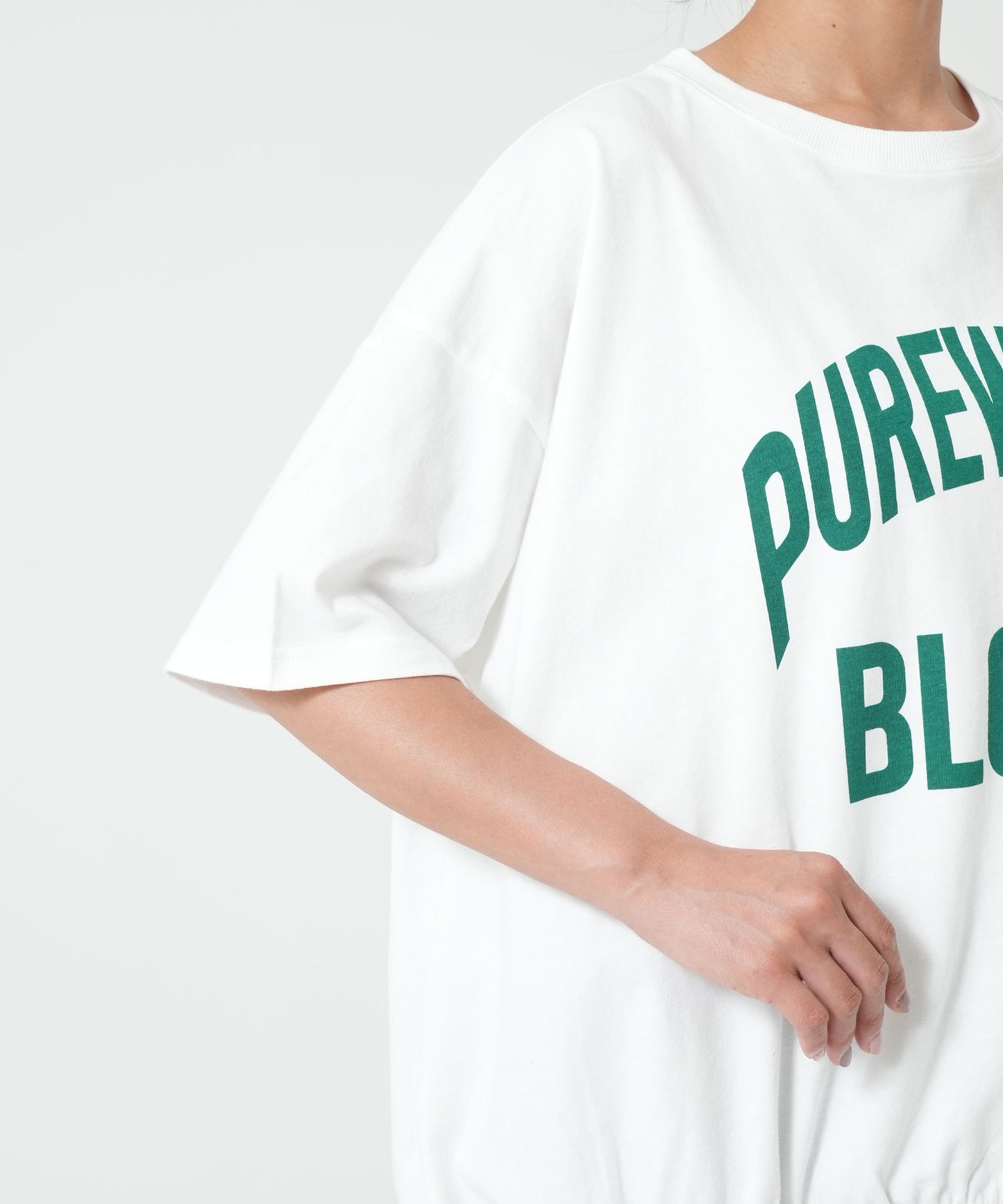 裾ギャザーカレッジTEE