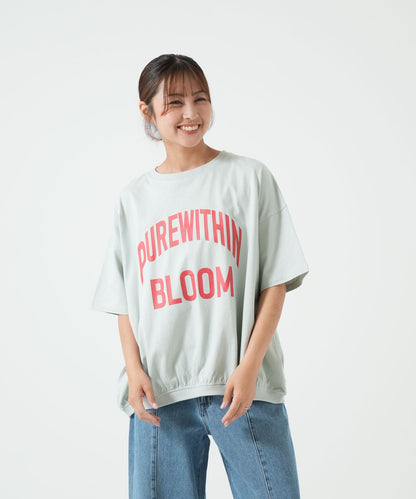 裾ギャザーカレッジTEE