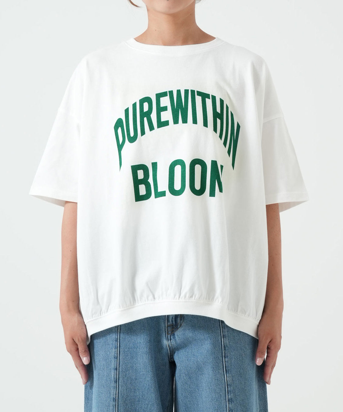 裾ギャザーカレッジTEE
