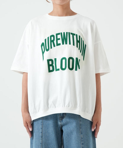 裾ギャザーカレッジTEE