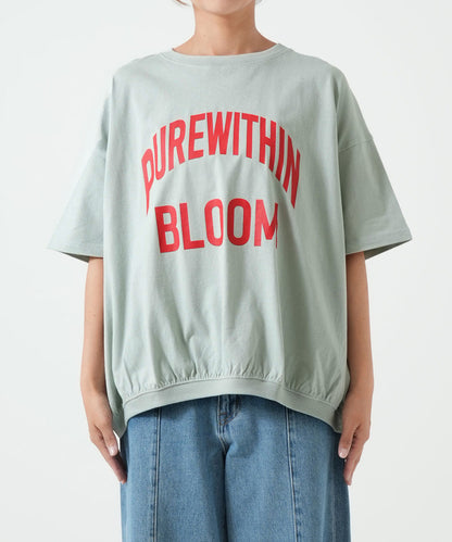 裾ギャザーカレッジTEE