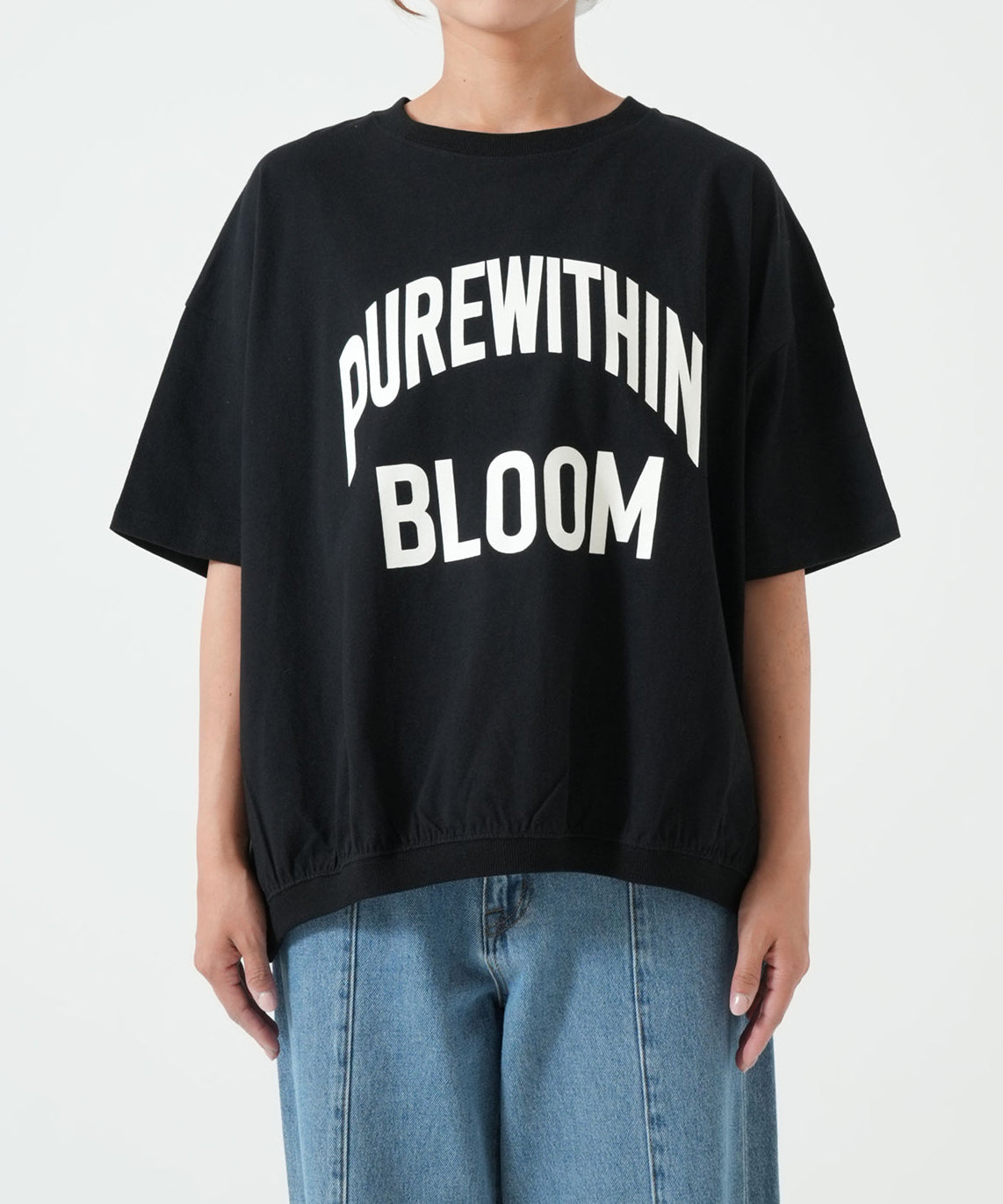 裾ギャザーカレッジTEE