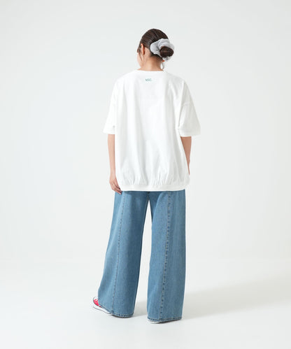 裾ギャザーカレッジTEE