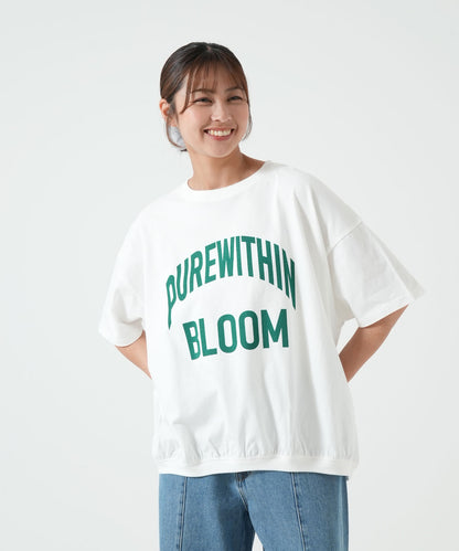裾ギャザーカレッジTEE