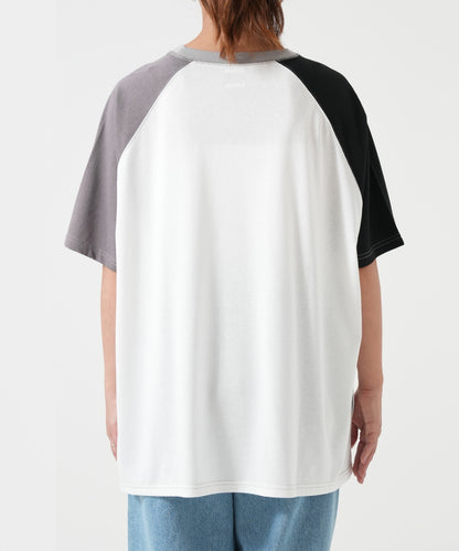 スラブ配色ラグランTEE