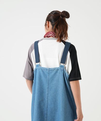 スラブ配色ラグランTEE