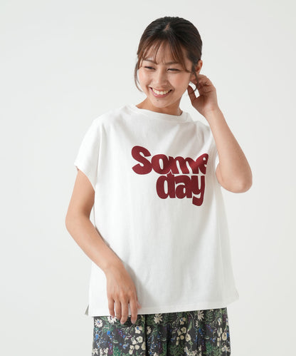 プリントワイドリブドルマンTEE