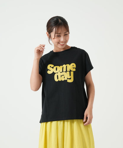 プリントワイドリブドルマンTEE
