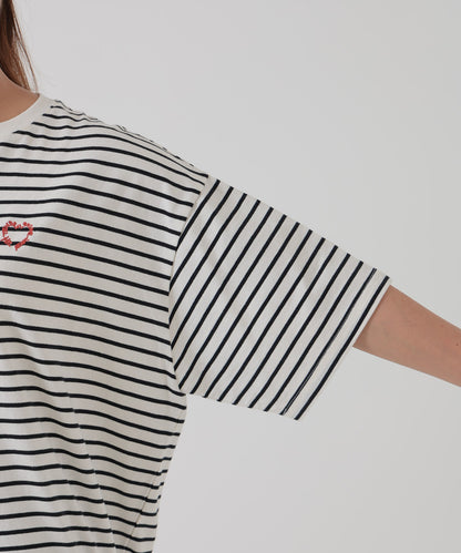 《6月5日入荷予定》ハート刺繍TEE