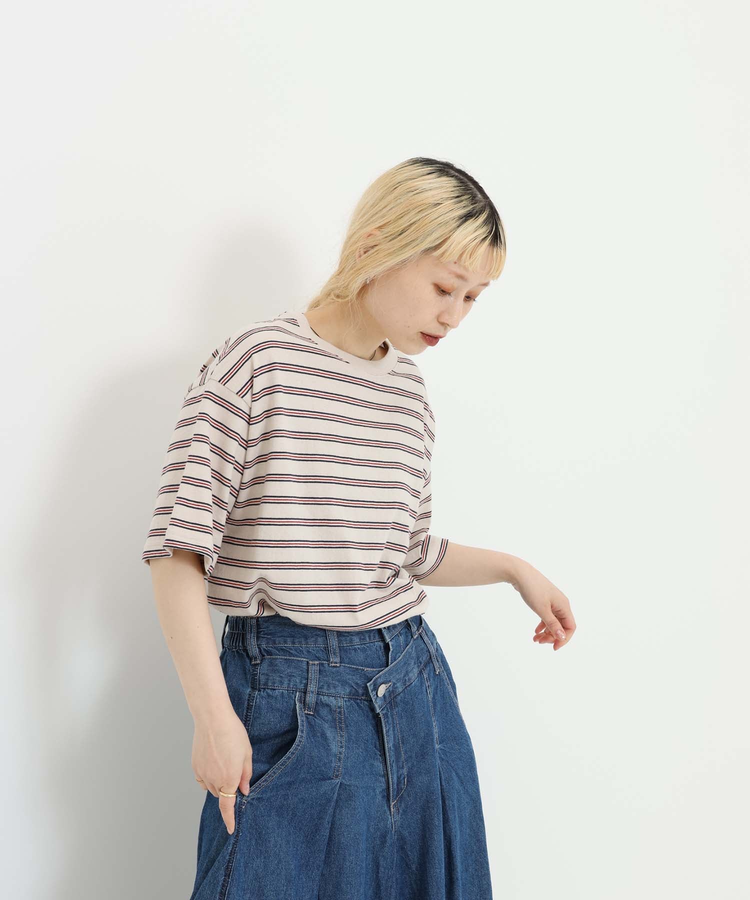 ボーダーネイビー / 154cm / M
