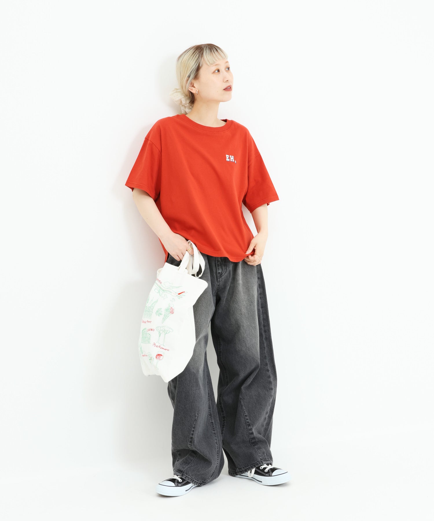 プリントレッド / 154cm / M