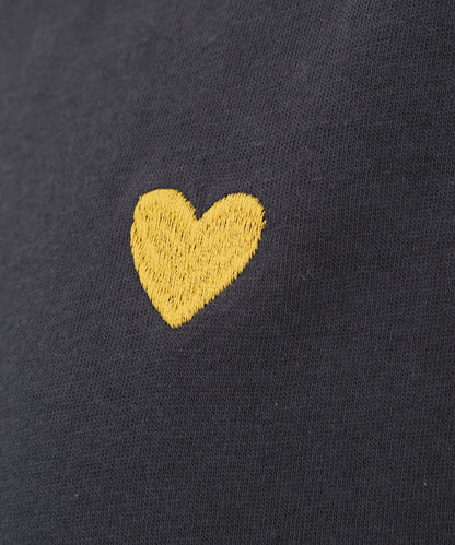 ハート刺繍ワイドなプリントT