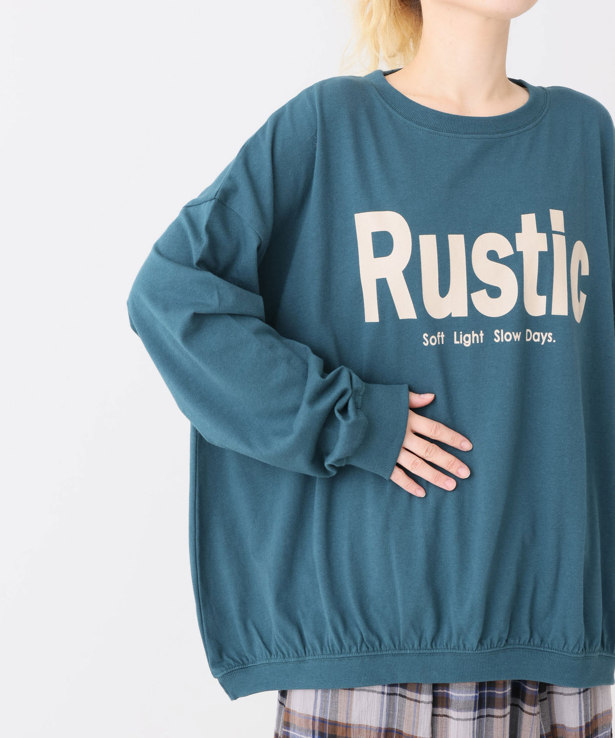 《近日発売》RS裾ギャザー長袖プリントプルオーバー
