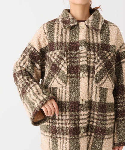 《近日発売》ブークレーチェック柄シャツブラウス