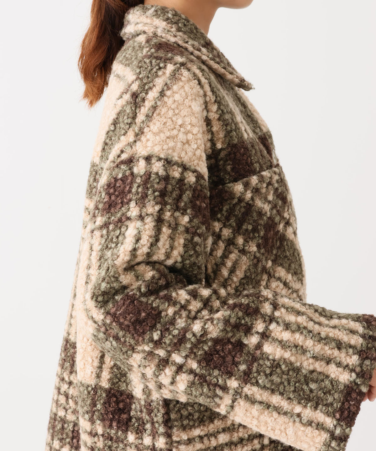 《近日発売》ブークレーチェック柄シャツブラウス