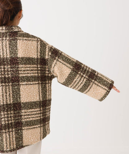 《近日発売》ブークレーチェック柄シャツブラウス