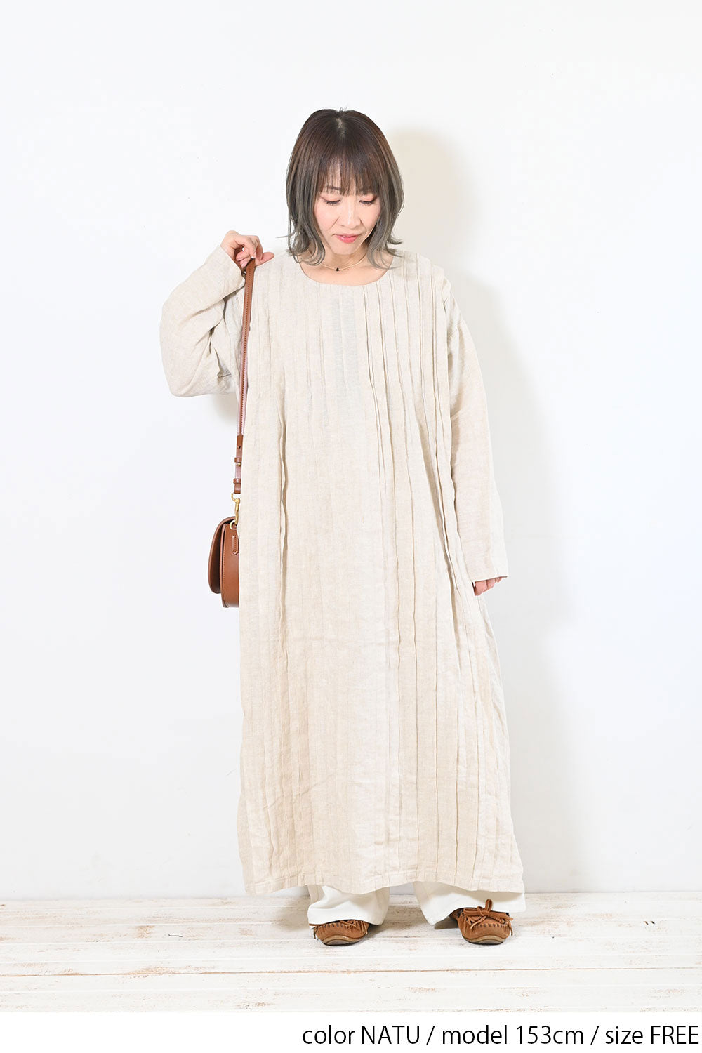 【08Mab】リネンピンタックバリエーションワンピース