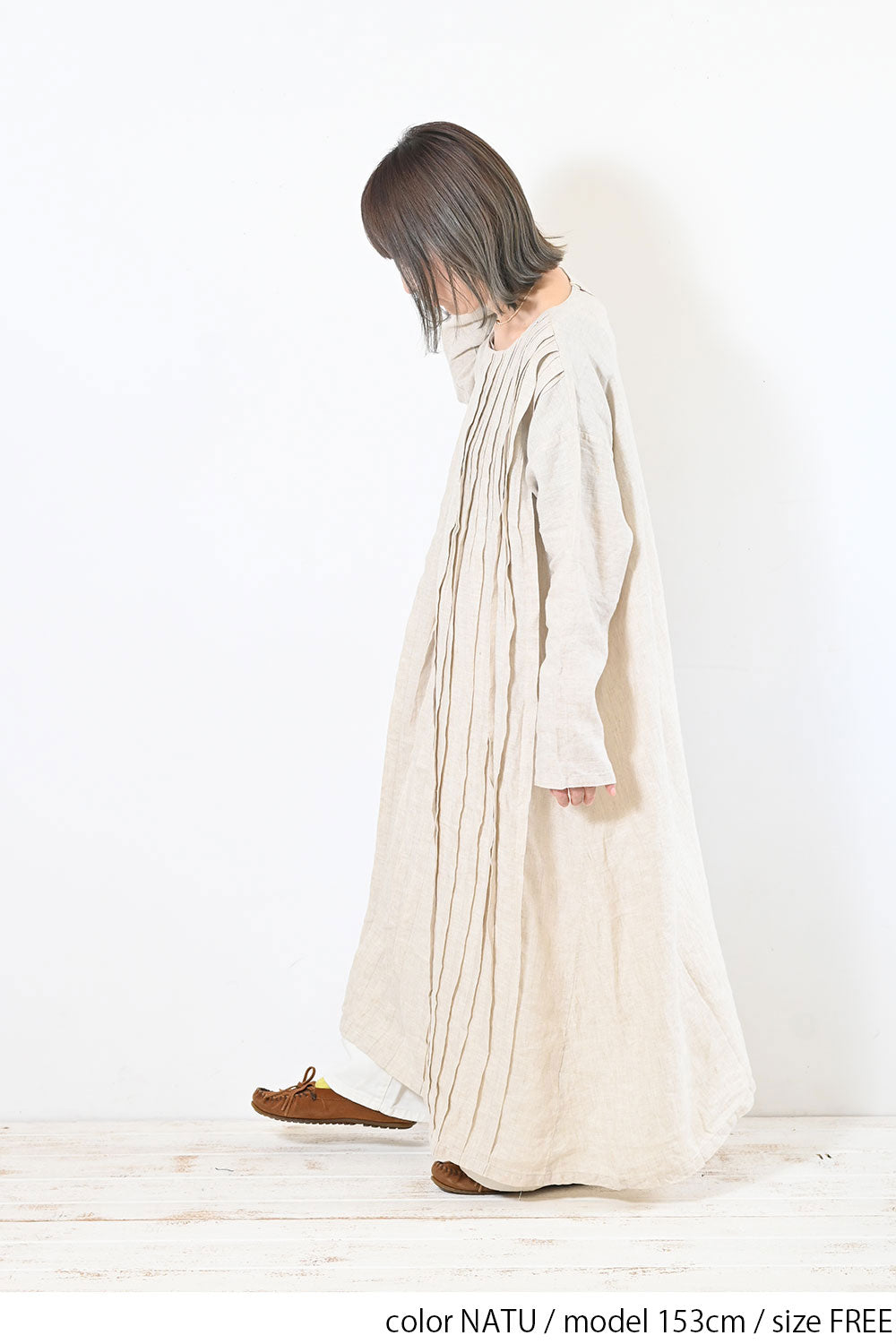 【08Mab】リネンピンタックバリエーションワンピース