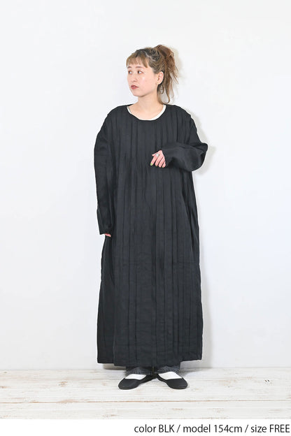 【08Mab】リネンピンタックバリエーションワンピース