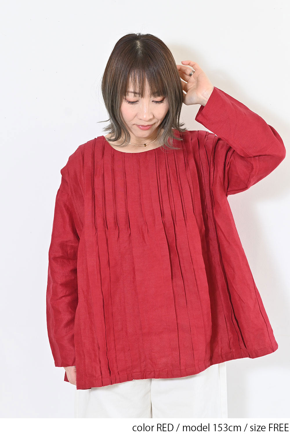 【08Mab】リネンピンタックバリエーションプルオーバー