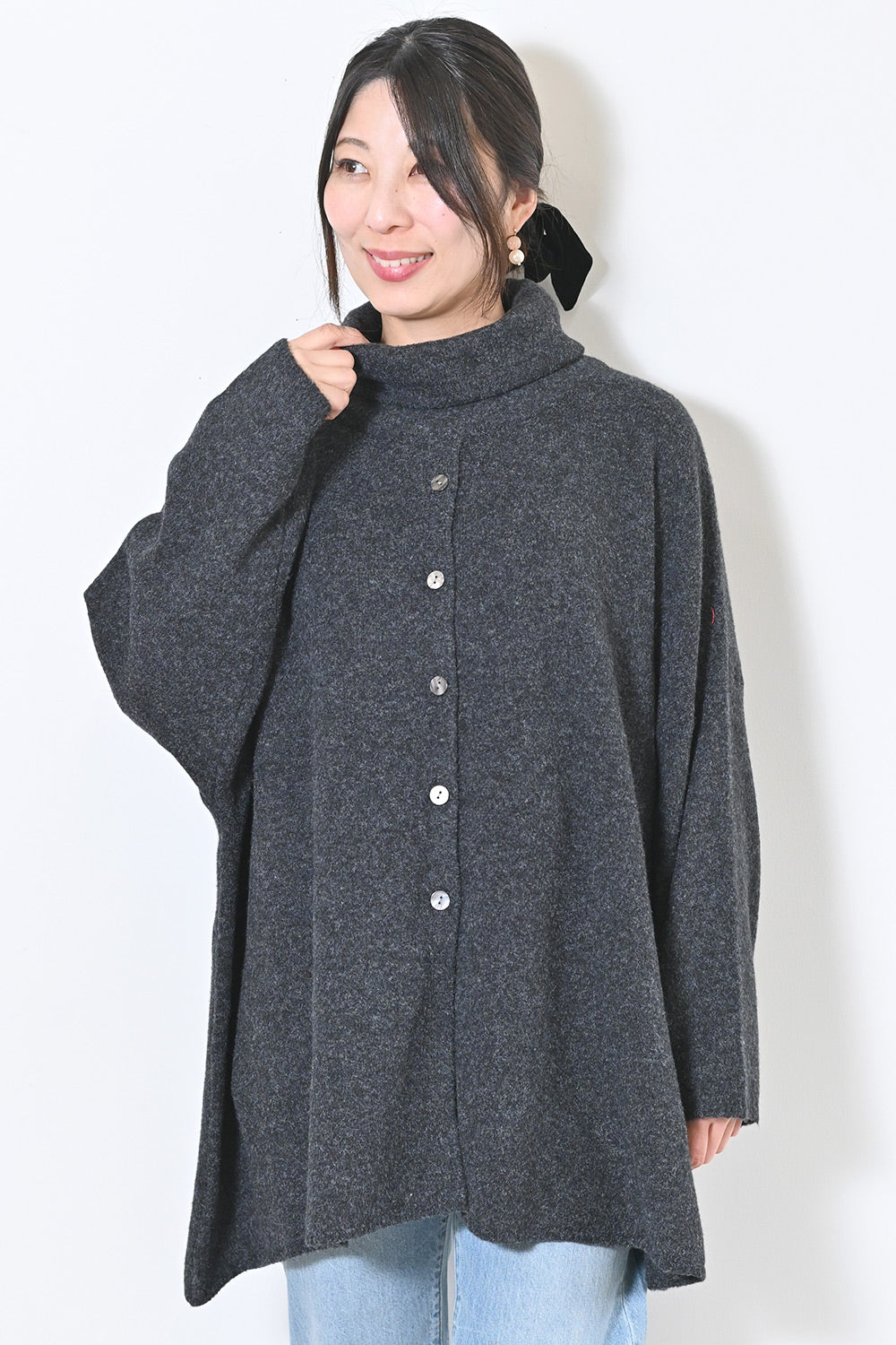 【08Mab】コットンポリエステルニットプルオーバー
