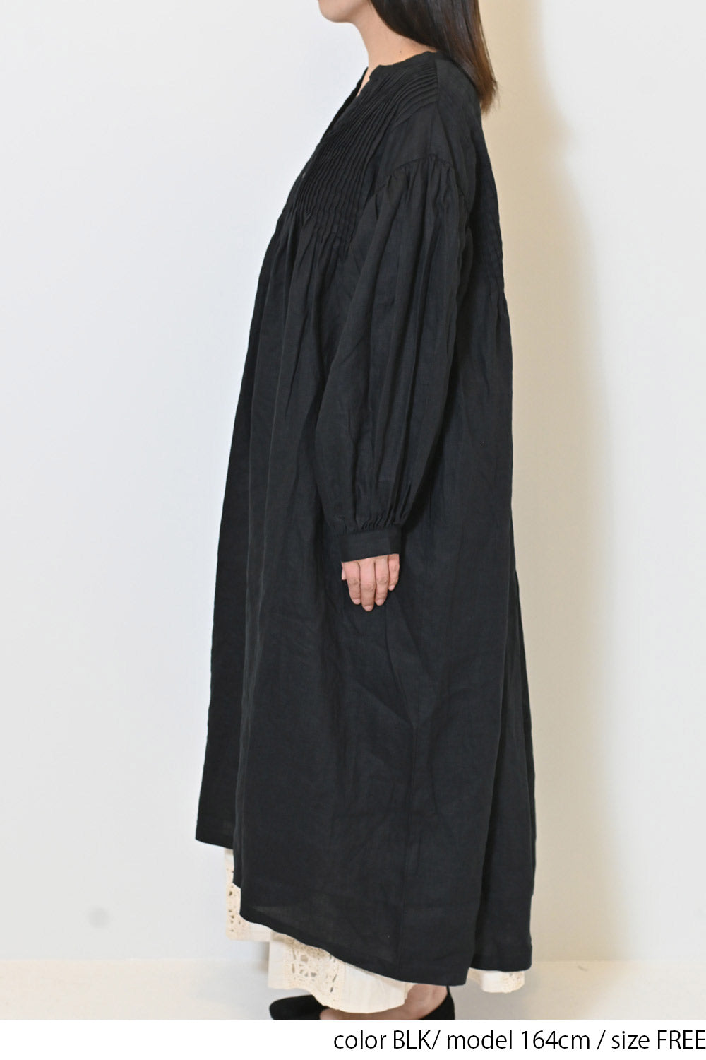 ≪SALE≫【08Mab】Linen Pintuck Dress