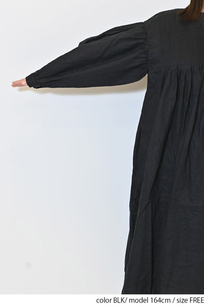 ≪SALE≫【08Mab】Linen Pintuck Dress