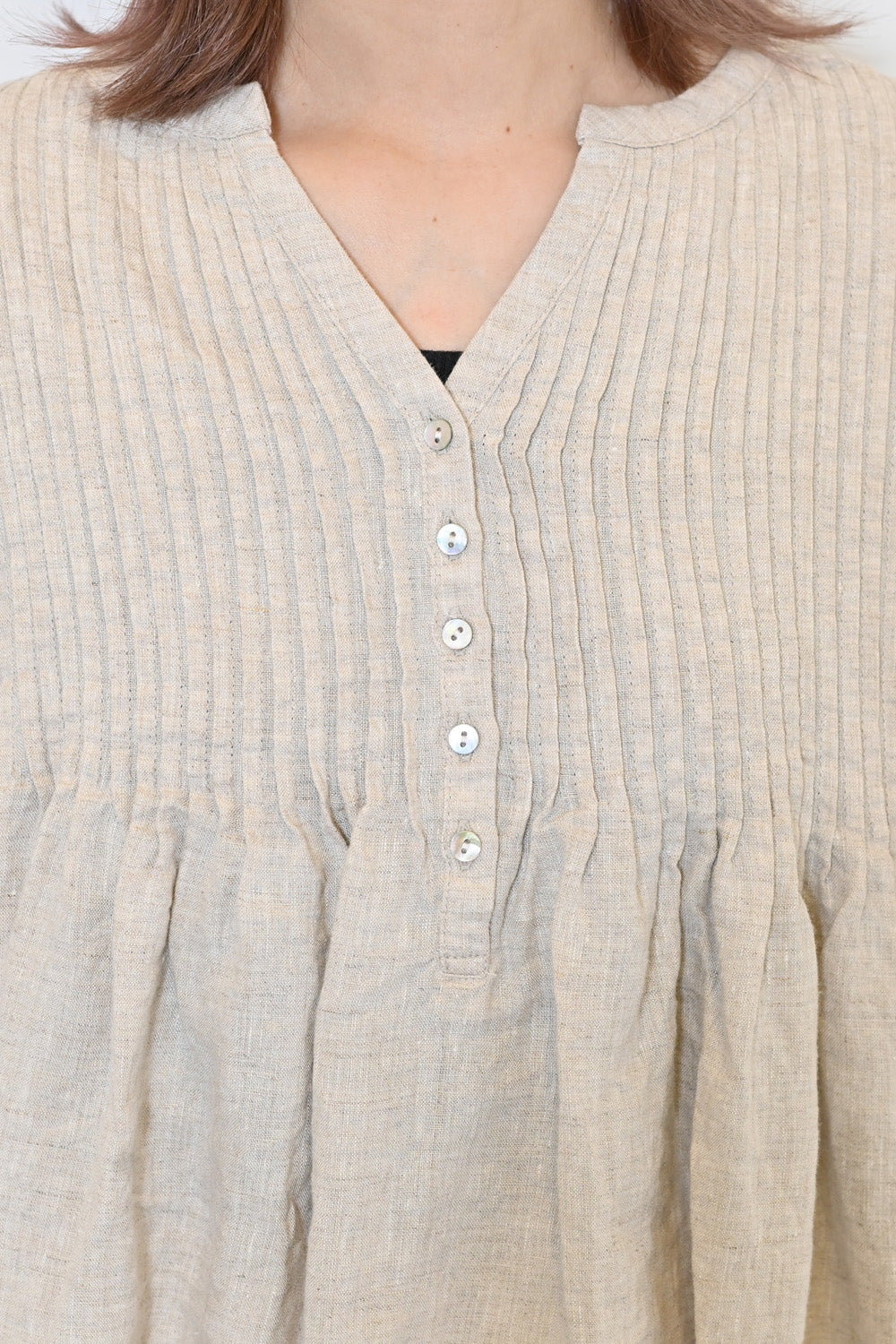 ≪SALE≫【08Mab】Linen Pintuck Dress