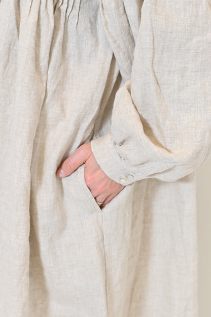 ≪SALE≫【08Mab】Linen Pintuck Dress