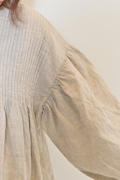 ≪SALE≫【08Mab】Linen Pintuck Dress