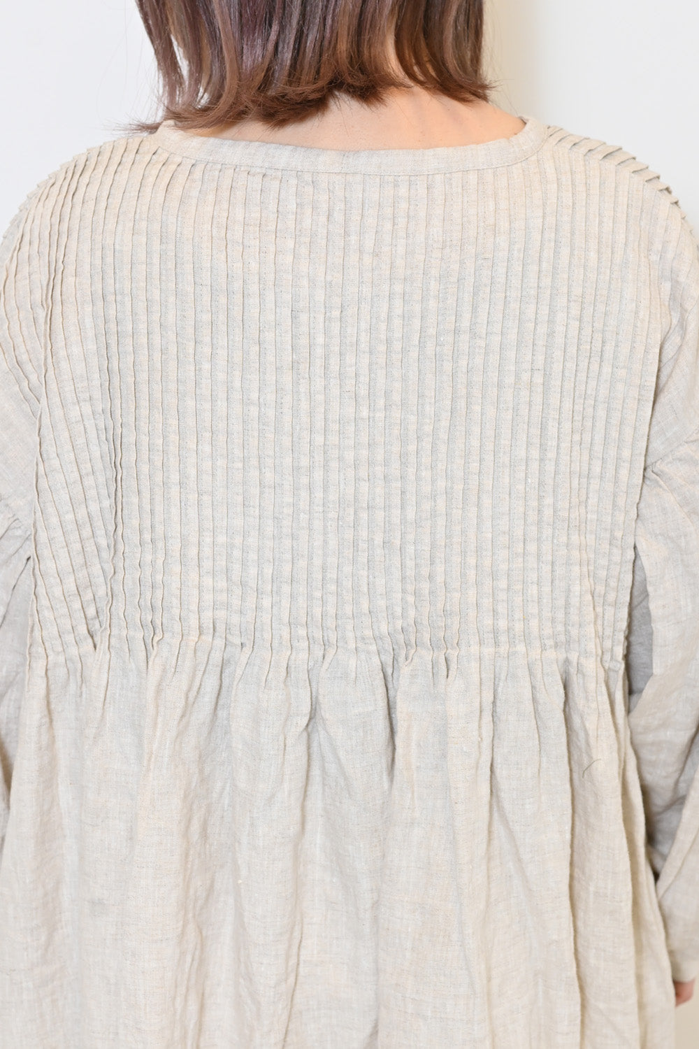 ≪SALE≫【08Mab】Linen Pintuck Dress
