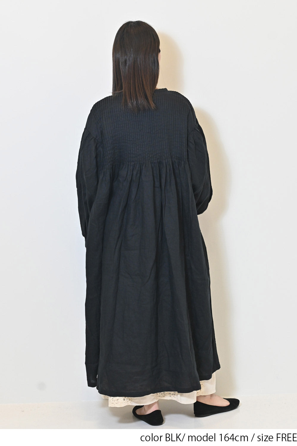 ≪SALE≫【08Mab】Linen Pintuck Dress