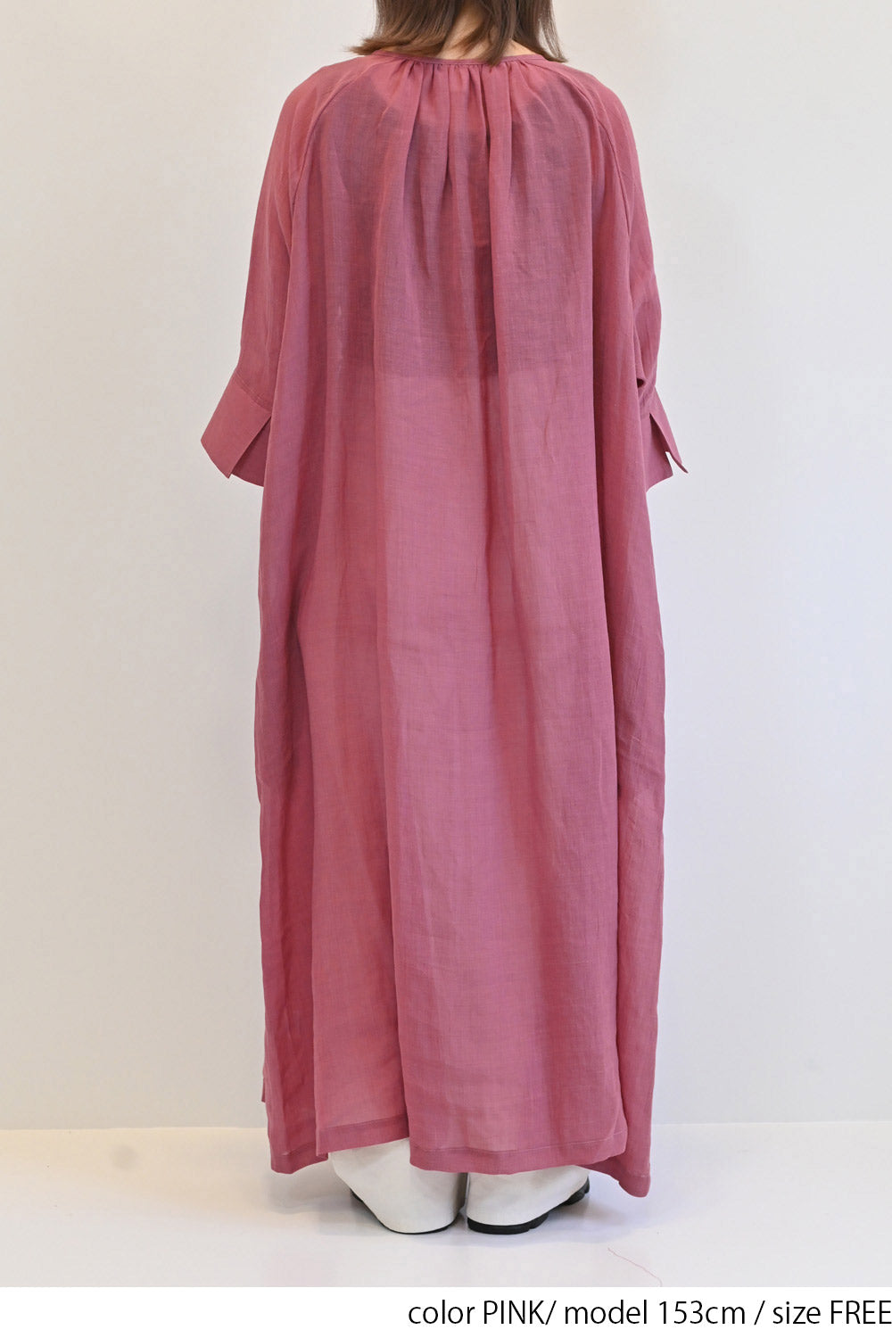 ≪SALE≫【08Mab】Ramie Crinkled Fly Front Dress