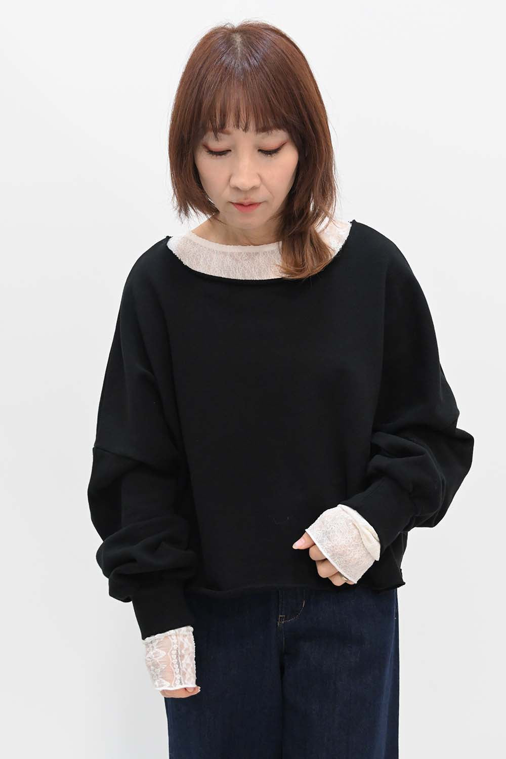 レースパッチワークプルオーバー