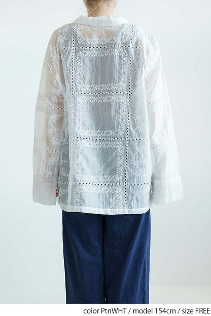 ≪SALE≫Patchwork-Style Full Embroidered Shirt Jacket