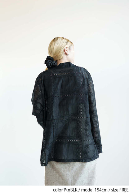≪SALE≫Patchwork-Style Full Embroidered Shirt Jacket