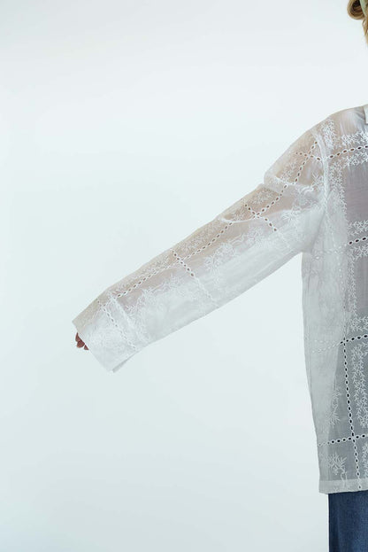 ≪SALE≫Patchwork-Style Full Embroidered Shirt Jacket