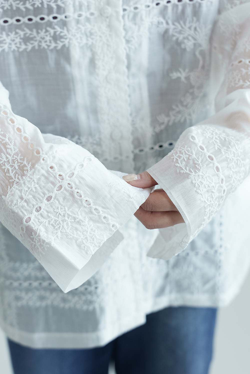 パッチワーク風総刺繍シャツジャケット – HEART MARKET