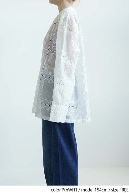 ≪SALE≫Patchwork-Style Full Embroidered Shirt Jacket